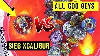 SIEG XCALIBUR vs ALL BEYBLADE GOD LAYERS! Beyblade Burst Battle Evolution! ベイブレードバースト神
