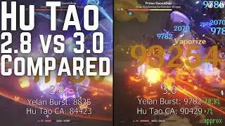 Hu Tao 2.8 vs 3.0 HYDRO RES BUFF Comparison & Double Hydro 胡行钟夜 (Team Guide)