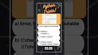 Python Trivia   Tuple 22 #coding #python #techcommunity #shorts #trending #viral #datascience