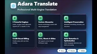 Adara Translate &ndash; Multi-Engine AI Translation for Google Docs, Sheets & Slides