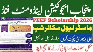 Punjab PEEF Master Level Scholarship 2025&ndash;26 | Fully Funded MS / MPhil / MA | Apply Now