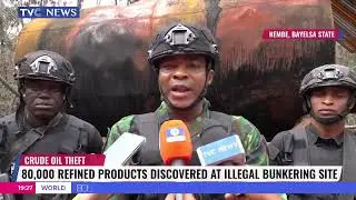Nigerian Navy Uncovers Large Illegal Refining Site In Nembe, Bayelsa State