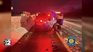 Alleged drunk driver hits Michigan State Police vehicle on I-75