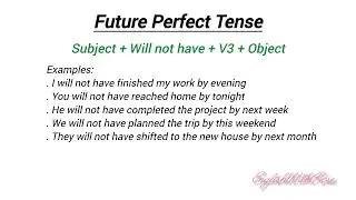 Future Perfect Tense in English | Hindi Explanation | will have + V3 