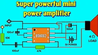 SUPER POWERFUL MINI POWER AMPLIFIER MAKING (BD8002A)|| DIY AUDIO AMP