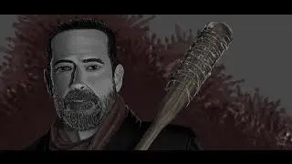 Negan Walking Dead Time Lapse drawing