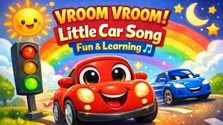Vroom Vroom Little Car Song 🚗 | Colors Cars Rhymes for Kids | Traffic Light Learning Song