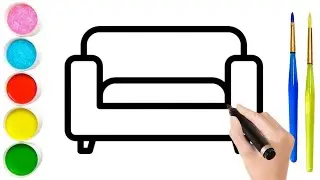How to Draw Sofa for Kids, Drawing & Colouring, Drawing for Kids, Drawing Easy, Drawing Drawing
