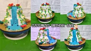Customized Birthday Cake/Waterfall Theme Cake/Jungle Theme Cake #cake #birthdaycake #customizedcake