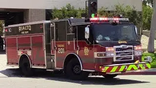 Rialto Fire Dept Engine 201 & Ambulance 201 Responding