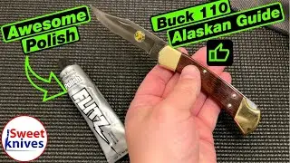 Как отполировать латунь на ноже Buck 110 с помощью полироли Flitz