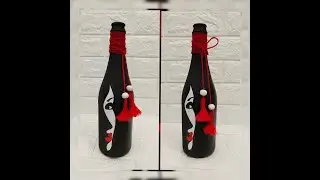 DIY Bottle Art | Silhouette Face Decoupage Bottle Decor | Bottle Decoration Ideas | Simple & Unique