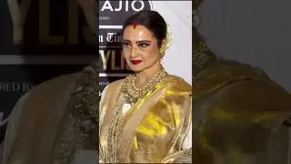 Rekhaji Spotted Wearing white And Golden Saree #shor#rekhaji