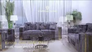 Unveiling Luxury: Modern Grey Sofa Set with Glamorous Metallic Accents | Discover Now | Vintage Home