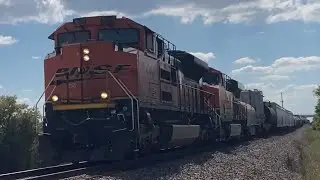 BNSF H-TPLTUL with Hornshow & Transformer near Krum, TX (October 6, 2024)