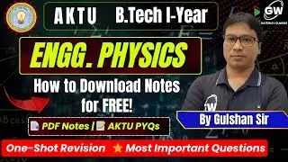 🧾 B.Tech 1st Year AKTU Notes 📘 | Physics Notes Download
