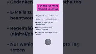 ✨ 5 einfache Tipps f&uuml;r mehr Klarheit & Fokus im Alltag #&uuml;berleben