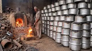 Inside a Modern Cooking Pot Factory: From Raw Metal to Large Silver Indian Degs (Full Process)