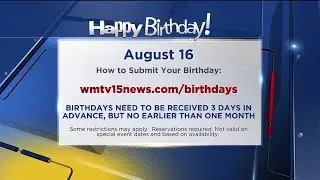 Birthdays for Saturday, August 16