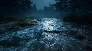 LIVE &bull; Calm Study Night River ASMR 🌙 Soft Flowing Water for Focus, Study & Relaxation (No Music)