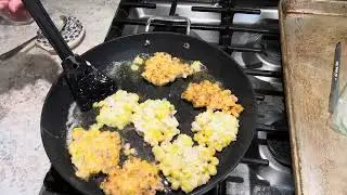 Leftover Corn off the cob, fritters! Pan fried not deep-fried surprisingly delicious!
