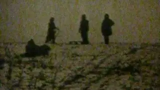 9.5mm amateur film, B&W, Silent... children/people sledging in the snow...