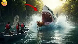 Heroic Wildlife Rescue Team Saves Cow from GIANT Shark Attack! 🐄🦈
