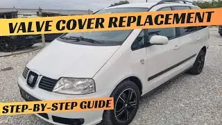 Замена прокладки крышки клапанов/коромысла на Seat Alhambra 2.0 TDI PD 16V