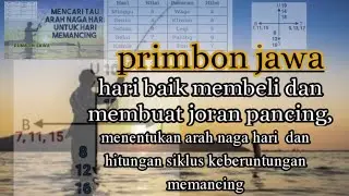 menentukan hari baik memancing & membuat alat pancing dengan primbon Jawa memakai arah naga hari dll