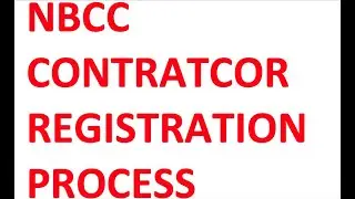 NBCC CONTRACTOR REGISTRATION ! NBCC CONTRACTOR REGISTRATION PROCESS