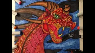 How To Draw a JAPANESE MYSTICAL DRAGON(COPIC MARKERS): ZArtwork