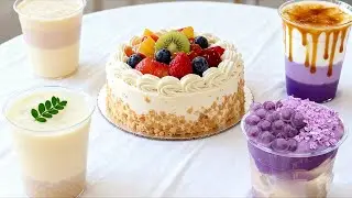 Satisfying Relaxing Video_Taro Milk Tea Recipe_ Baked Sweet Potatoes_Asmr_Tiktok