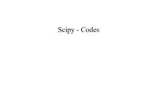scipy - hands on codes