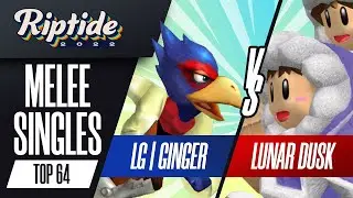 Ginger vs Lunar Dusk - Melee Singles Top 64 - Riptide 2022 | Falco vs Ice Climbers