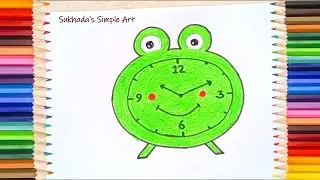 Clock drawing easy🕰️ / frog faced clock drawing / how to draw clock / cartoon clock drawing