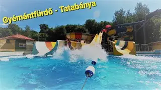 Gyémántfürdő strand - Tatabánya - 2022. - Összes csúszda - 4K
