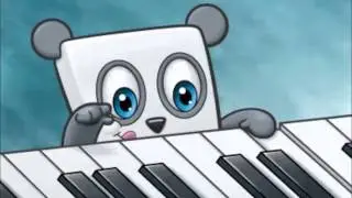 panda peppy plays piano