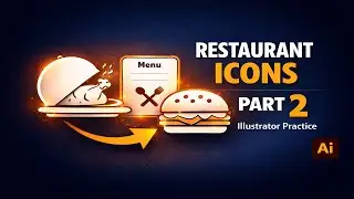 How to Design Professional Restaurant Icons in Adobe Illustrator | Full Process