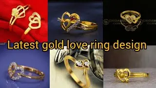 Latest gold heart shaped finger ring design.