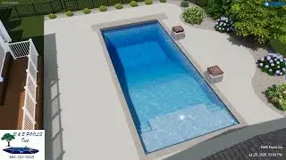 Vip3D - 3D Swimming Pool 18x40 Gunite with Tanning Ledge