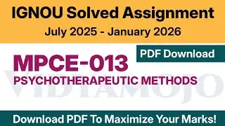 IGNOU MPCE 013 Solved Assignment 2025-26 PDF Download | MAPC: MA Psychology 2nd Year