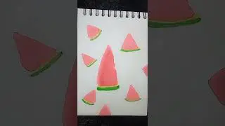 easy watermelon 😍 #shorts #satisfying #watercolor #watermelon #creative #fyp #fast #easy