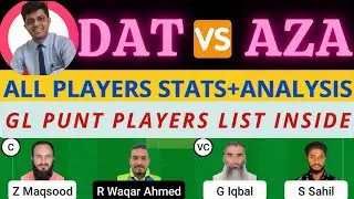 DAT VS AZA | DAT VS AZA  DREAM11 TEAM PREDICTION | DAT VS AZA DREAM11 | OMAN D10 #dream11prediction