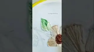 Beautiful Leaf 🌿 Hand Embroidery Art #shortvideo #handembroideryart