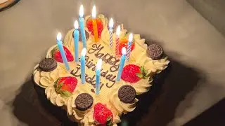 Празднование дня рождения папы #деньрождения #праздник #вирусноевидео #ресторан #еда #торт #свеча...