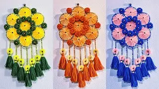 🌿 DIY Wool Wall Hanging With Bangles | Easy Yarn Craft | Home Decor Idea 💚