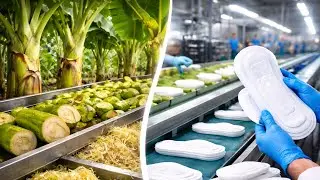 Inside Banana Stem Sanitary Pad Factories | The Hidden Manufacturing Process