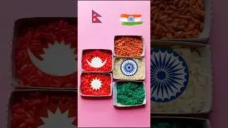 Nepal and India flag painting on Rice 🍚#viralshort #youtubeshorts