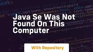 java se was not found on this computer