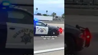 Cop Speeds Up&hellip; But Biker Just Exits ‼️ California Highway Patrol FAIL 😱 #shorts